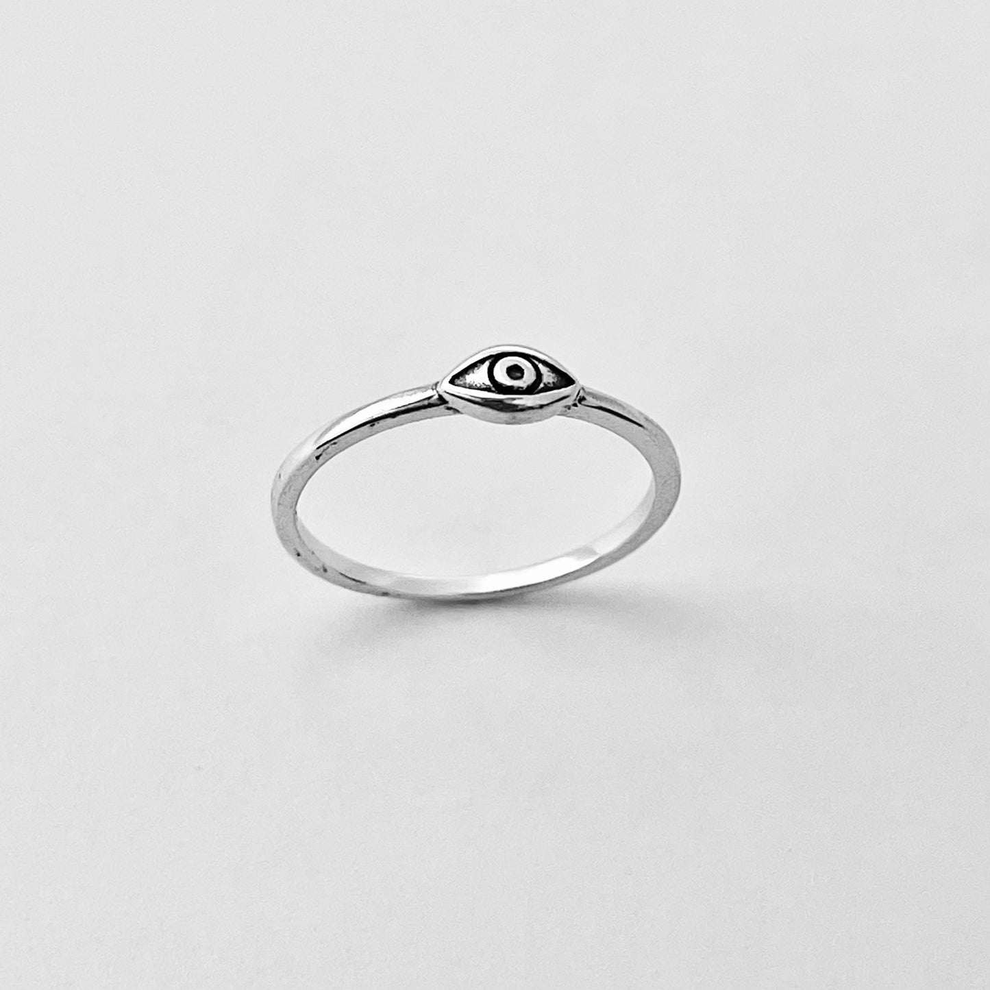 Sterling Silver Little Tiny All Seeing Eye Ring, Minimalist Evil Eye Rings, Protector Ring