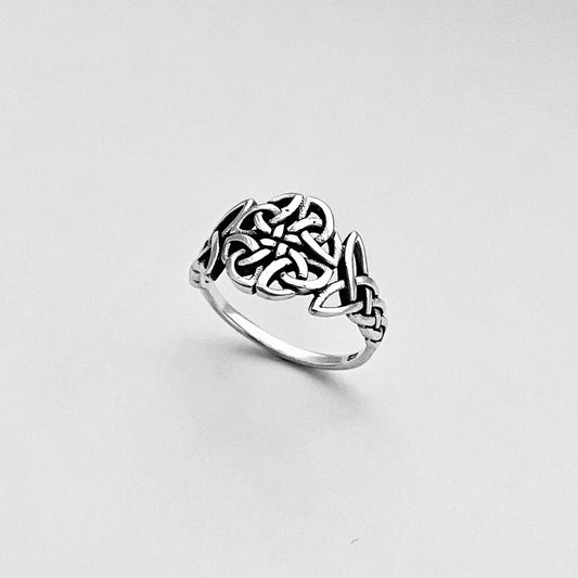 Trinity Knots Celtic Ring Sterling Silver, Silver Triquetra Rings