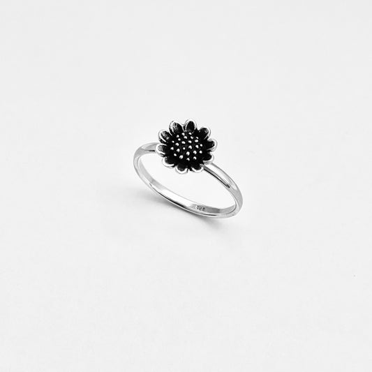 Sterling Silver Sunflower Ring, Flower Ring, Silver Rings, Sun Flowers