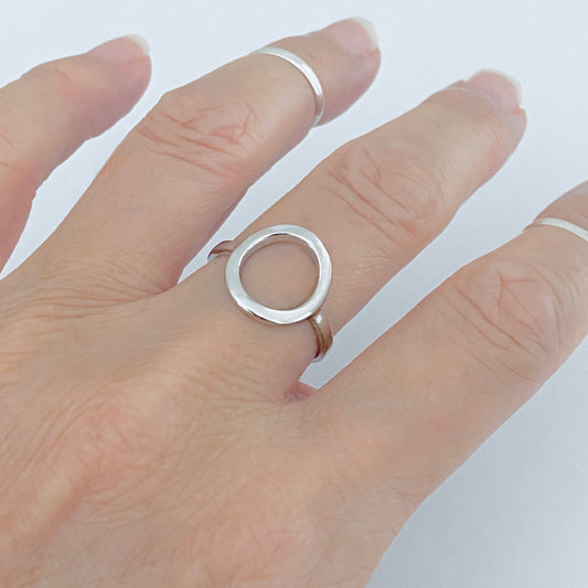 925 Sterling Silver Statement Open Circle Ring | Circle of Life Halo Infinite Rings