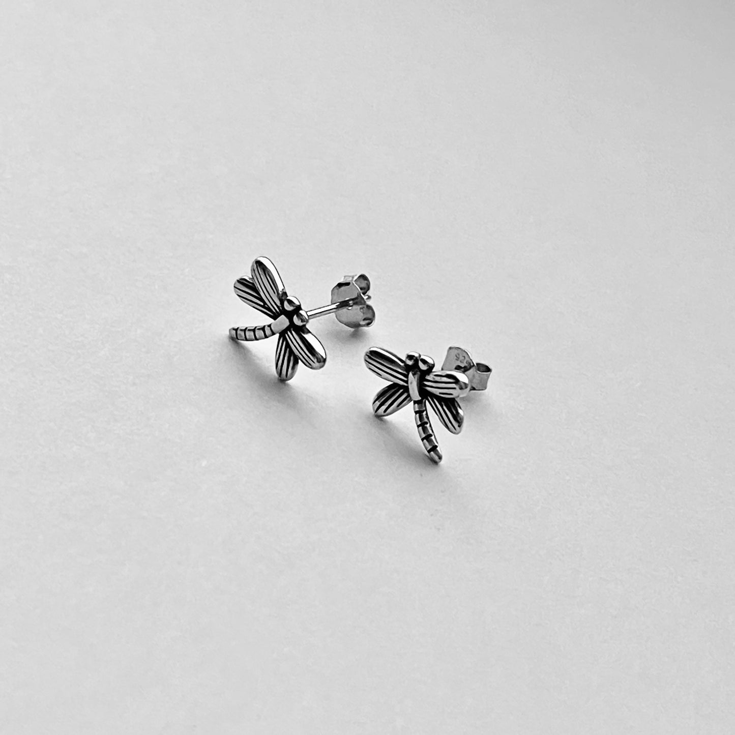 Sterling Silver Dragonfly Earring, Spirit Bug Silver Stud Earrings