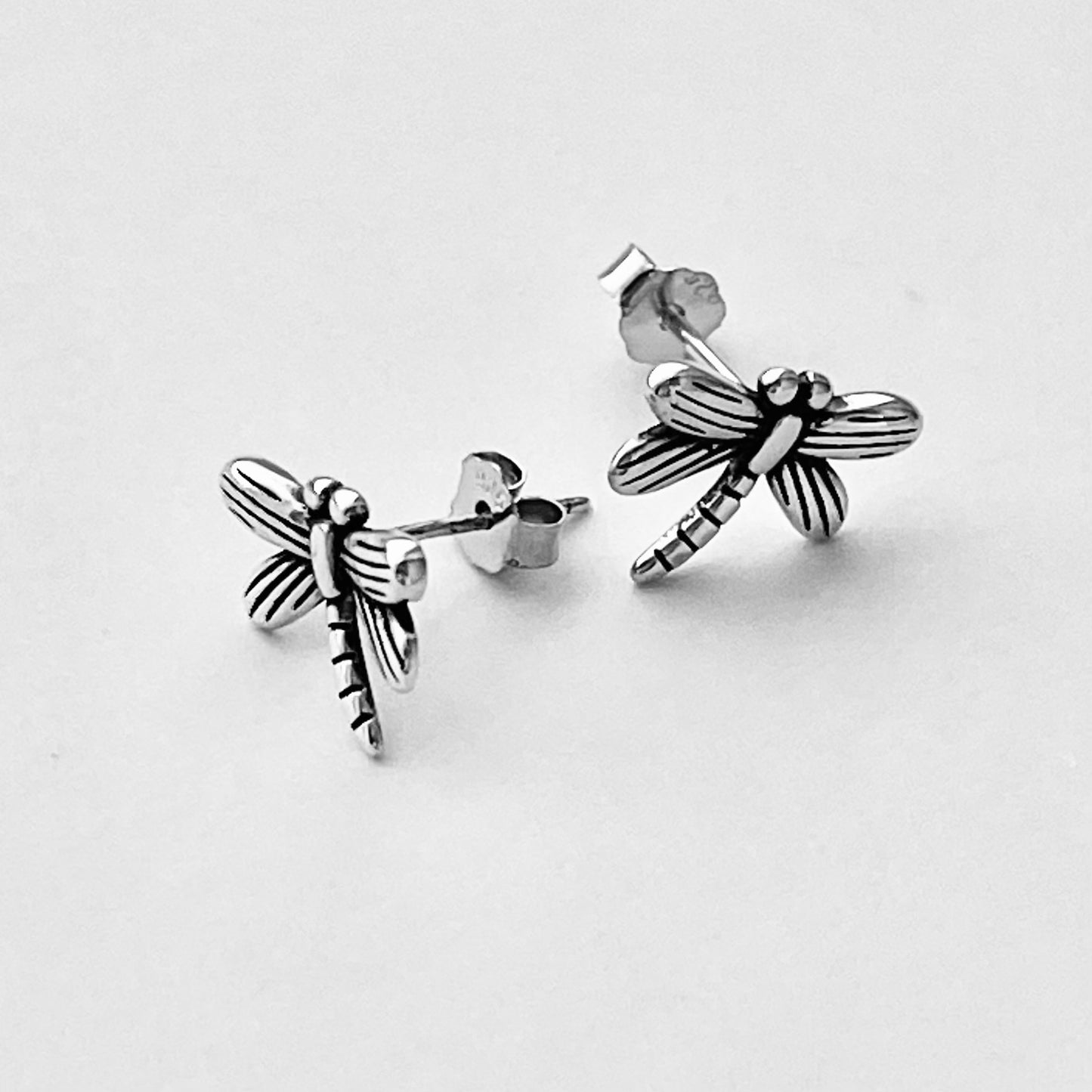 Sterling Silver Dragonfly Earring, Spirit Bug Silver Stud Earrings