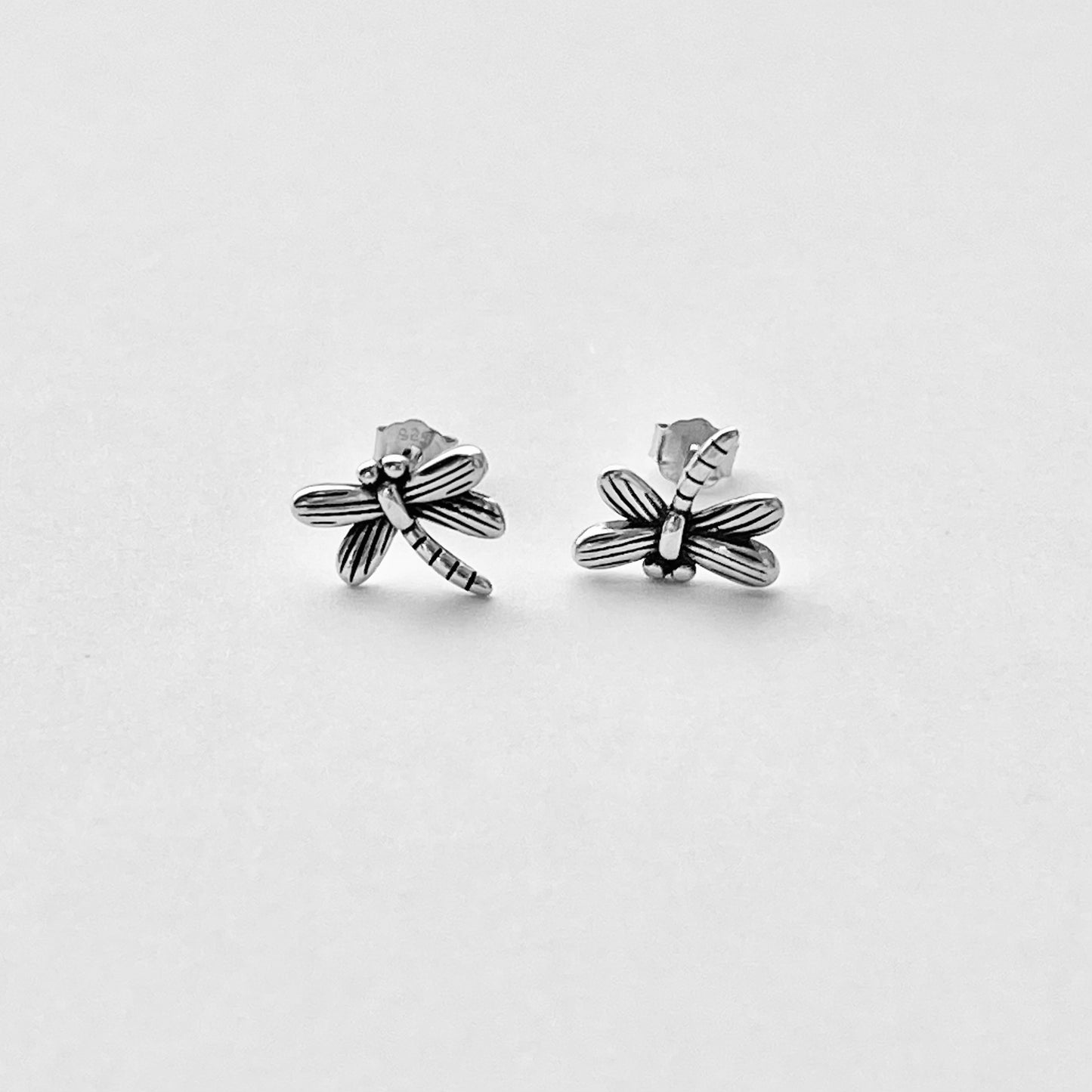 Sterling Silver Dragonfly Earring, Spirit Bug Silver Stud Earrings