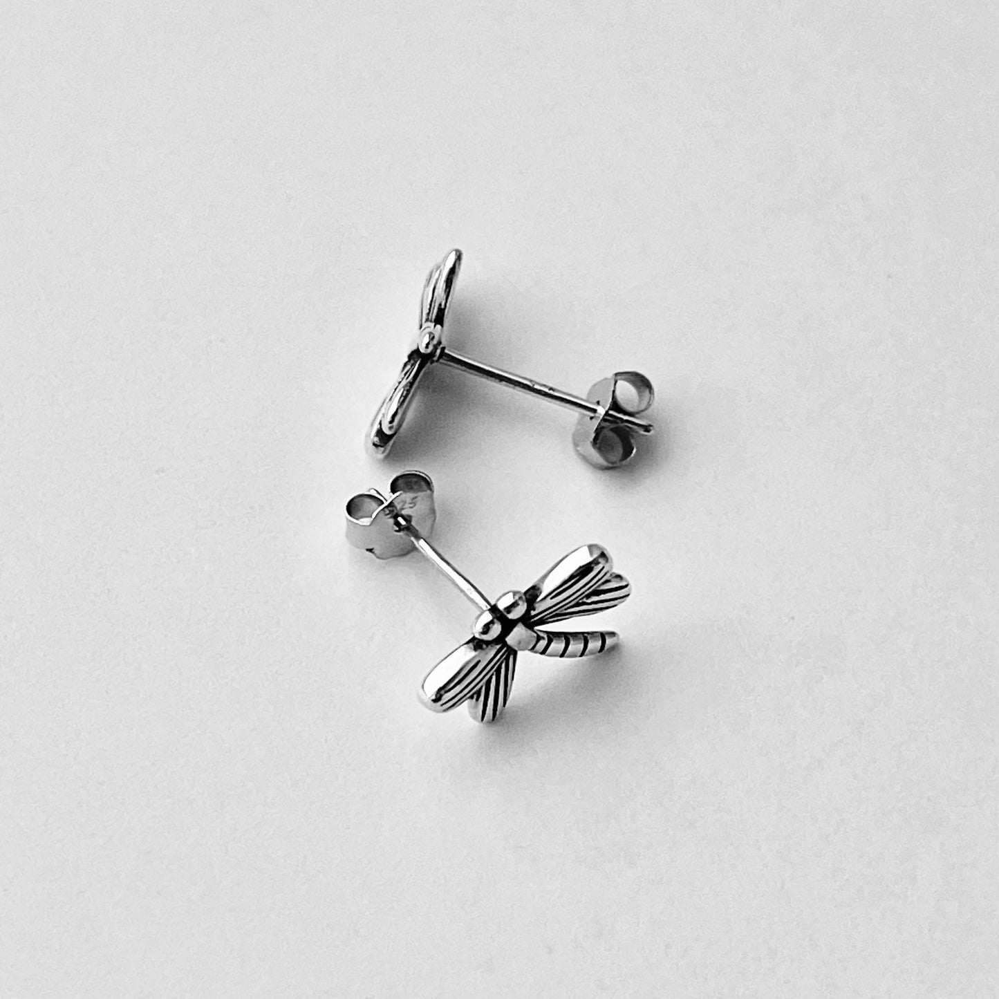 Sterling Silver Dragonfly Earring, Spirit Bug Silver Stud Earrings