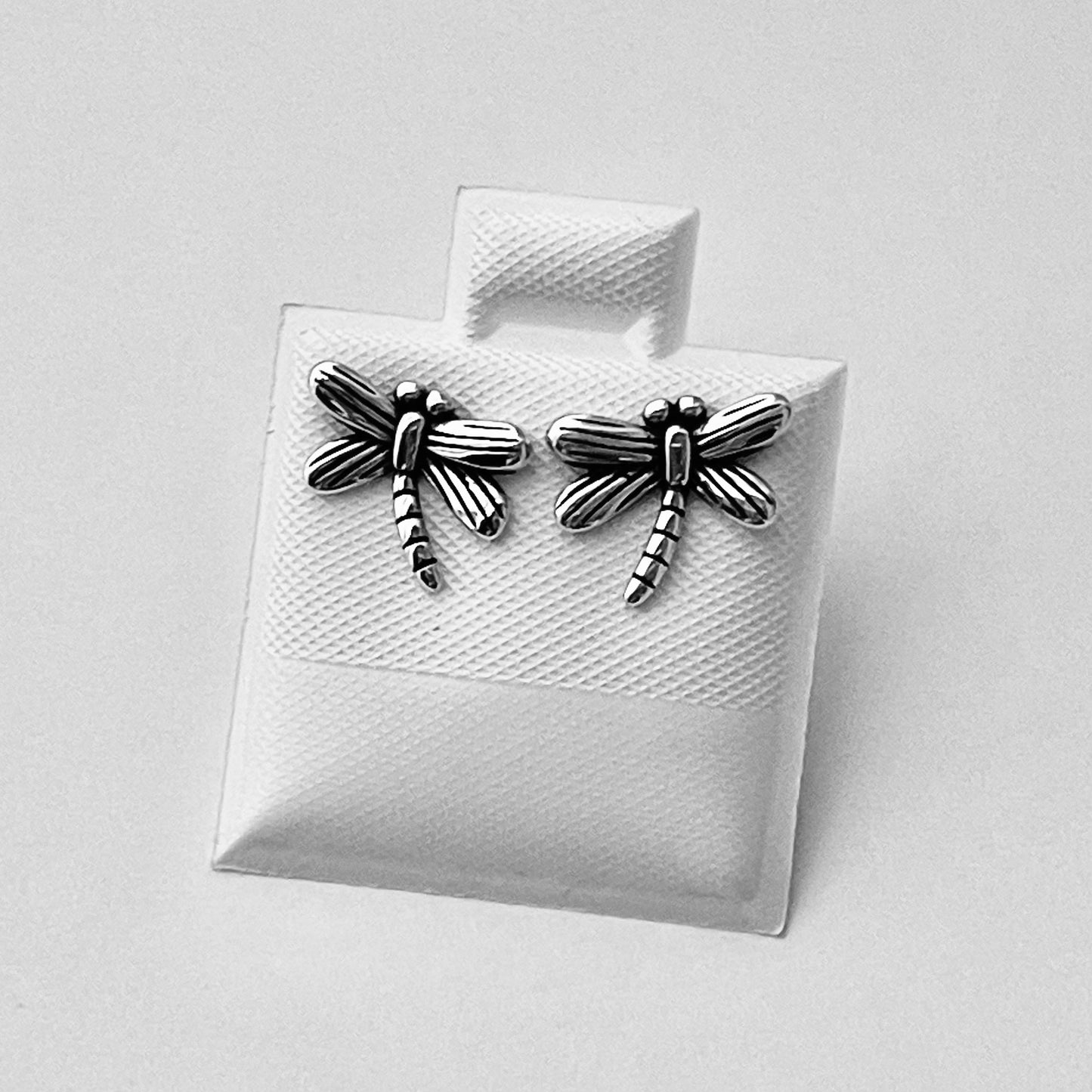 Sterling Silver Dragonfly Earring, Spirit Bug Silver Stud Earrings