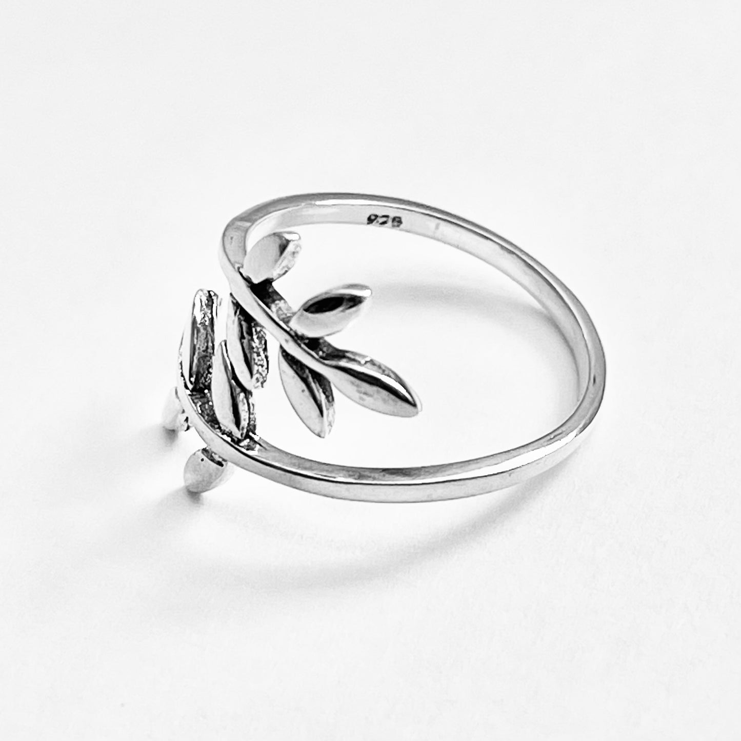 Sterling Silver Delicate Wraparound Olive Leaf Ring, Tree of Life Jewelry, Branch Leaves
