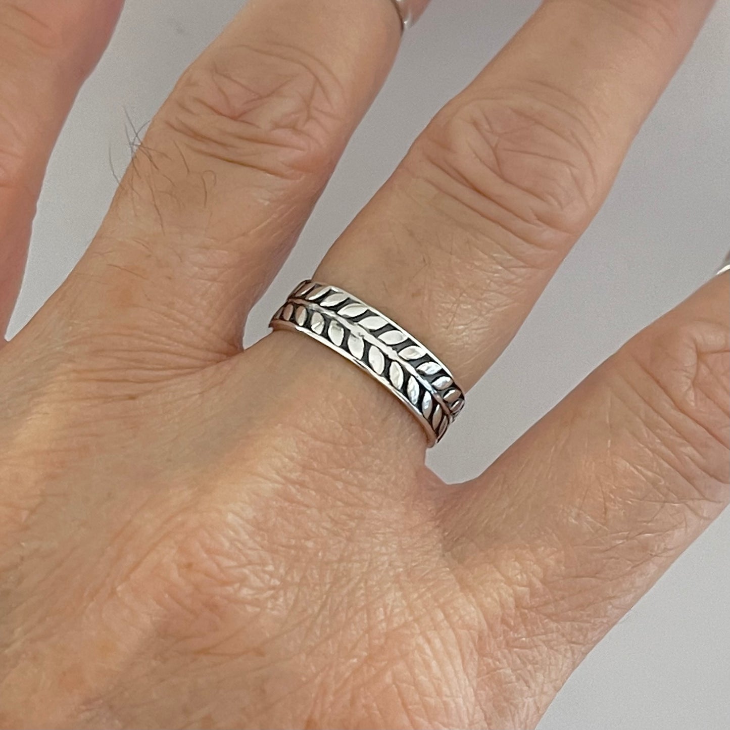 Sterling Silver Unisex Eternity Vines Band, Wedding bands, Tree Branch Ring, Silver Leaves Rings