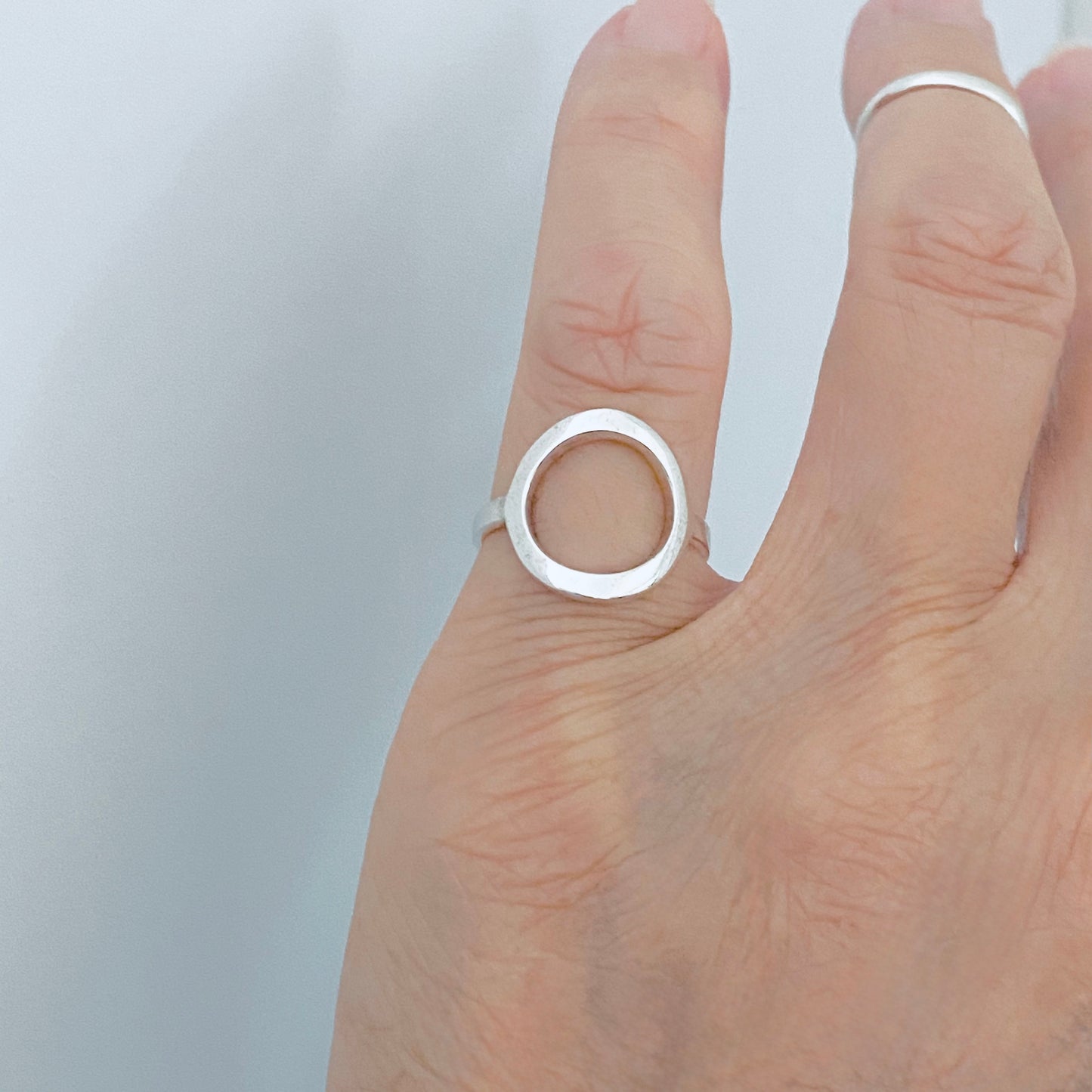925 Sterling Silver Statement Open Circle Ring | Circle of Life Halo Infinite Rings