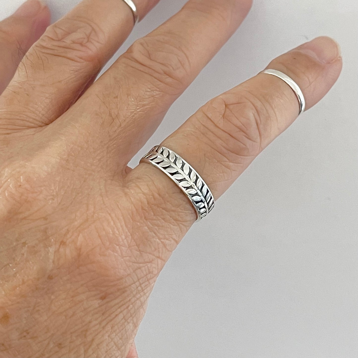 Sterling Silver Unisex Eternity Vines Band, Wedding bands, Tree Branch Ring, Silver Leaves Rings