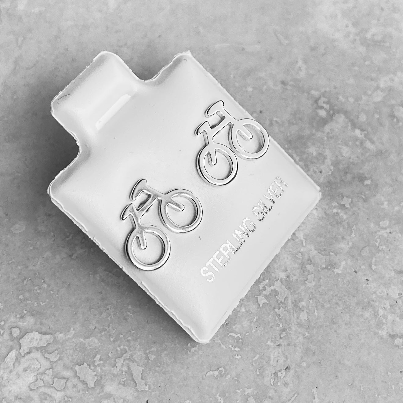 Sterling Silver Bike Earrings, Biker Earrings, Bicycle Silver Earring