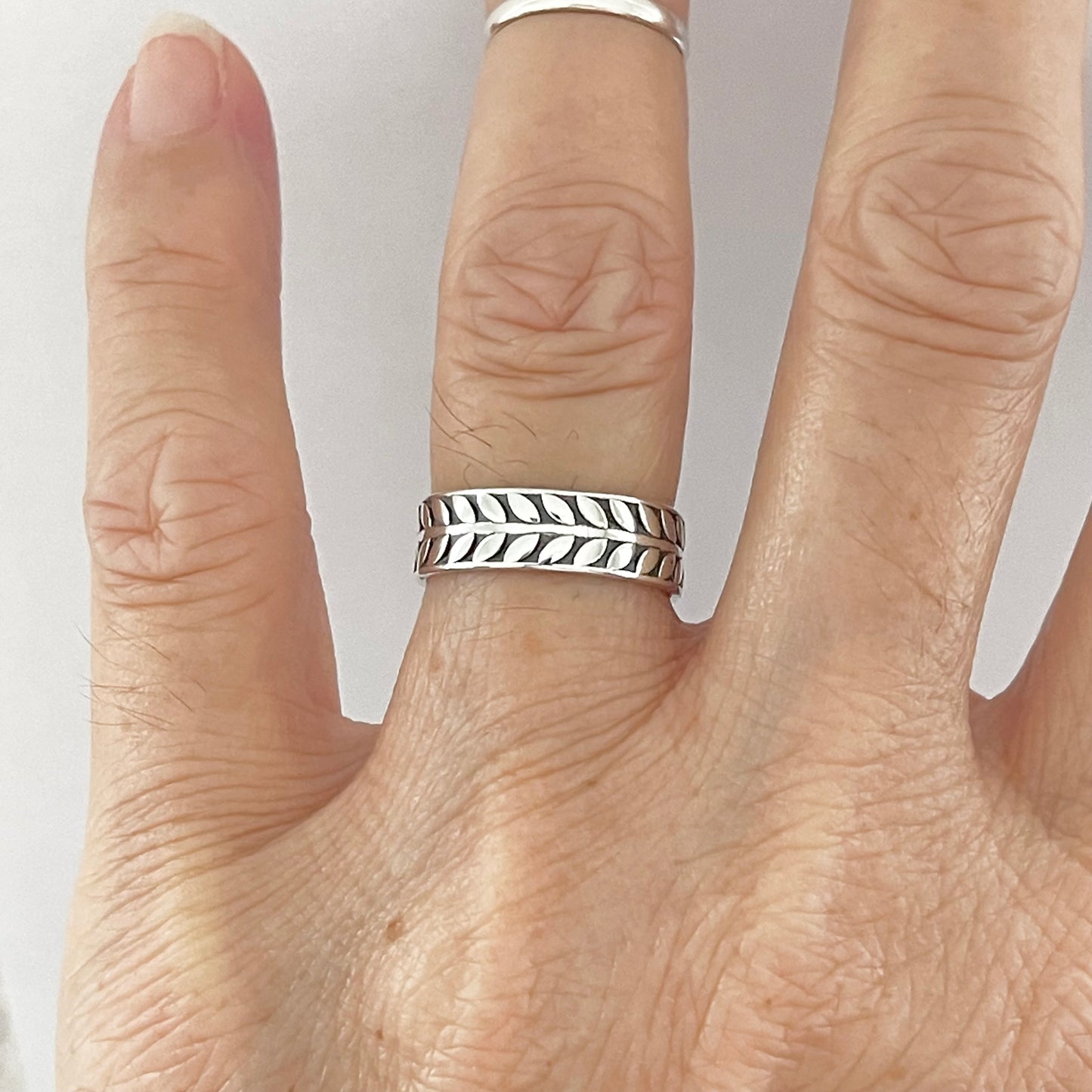 Sterling Silver Unisex Eternity Vines Band, Wedding bands, Tree Branch Ring, Silver Leaves Rings