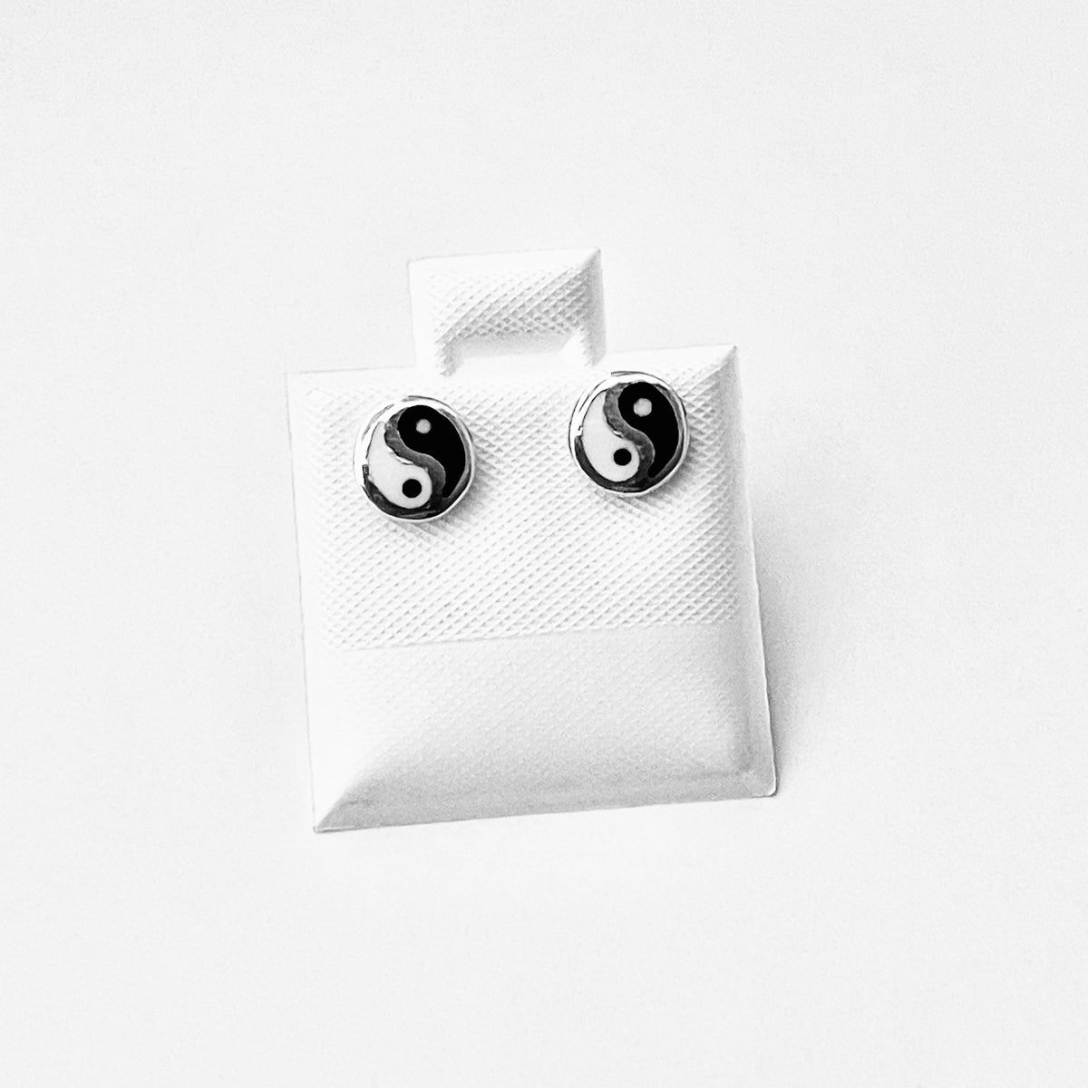925 Sterling Silver Small Yin and Yang Stud Earrings | Dainty Zen Yoga Silver Earring
