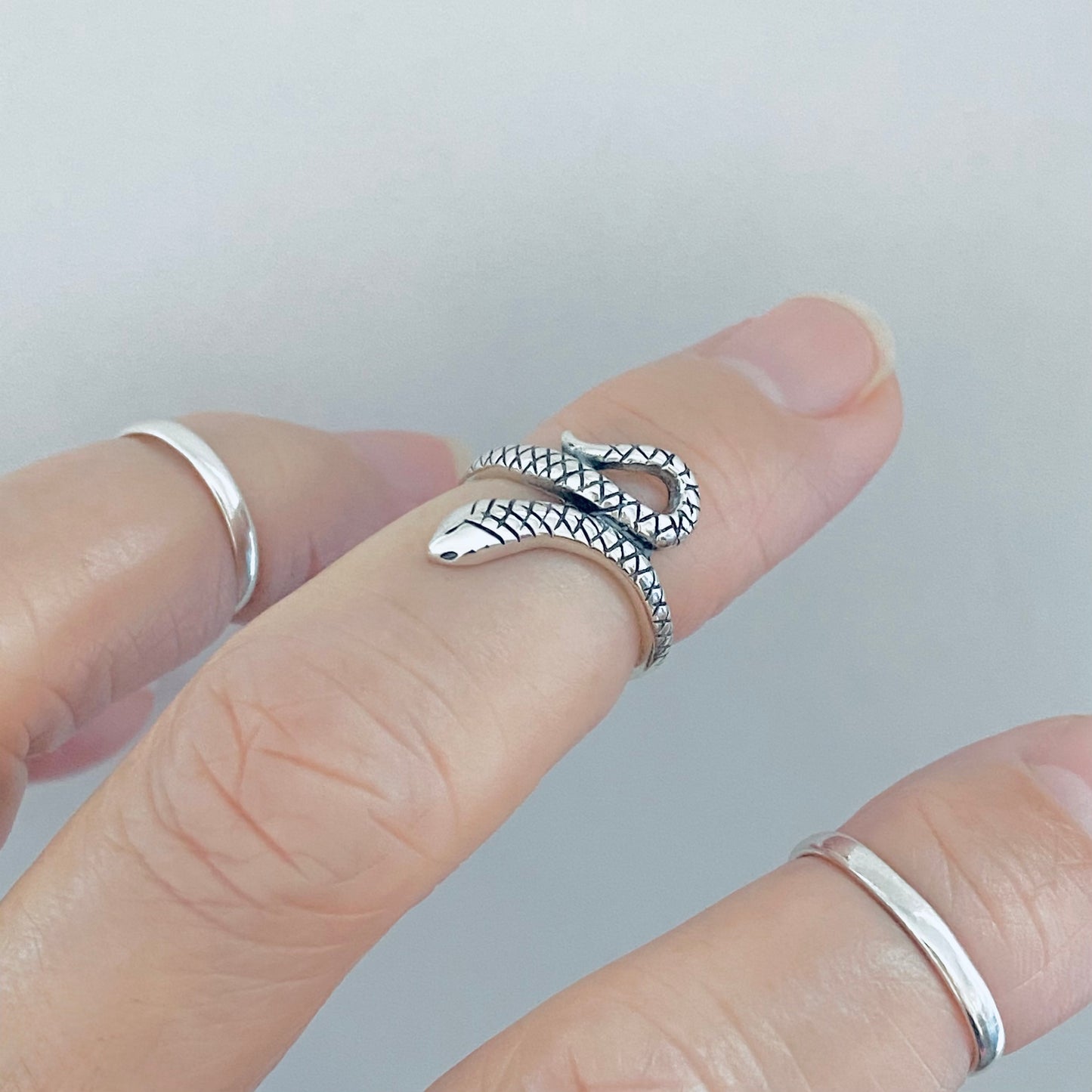 Sterling Silver Snake Toe Ring, Reptile Silver Rings, Animal Ring, Snakes