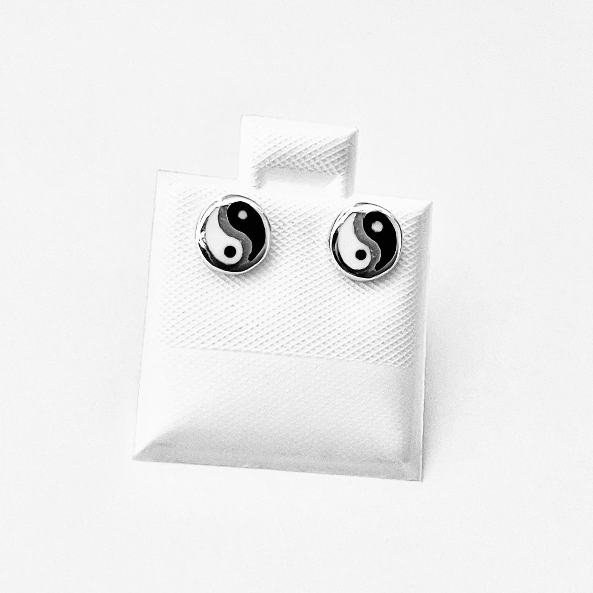925 Sterling Silver Small Yin and Yang Stud Earrings | Dainty Zen Yoga Silver Earring