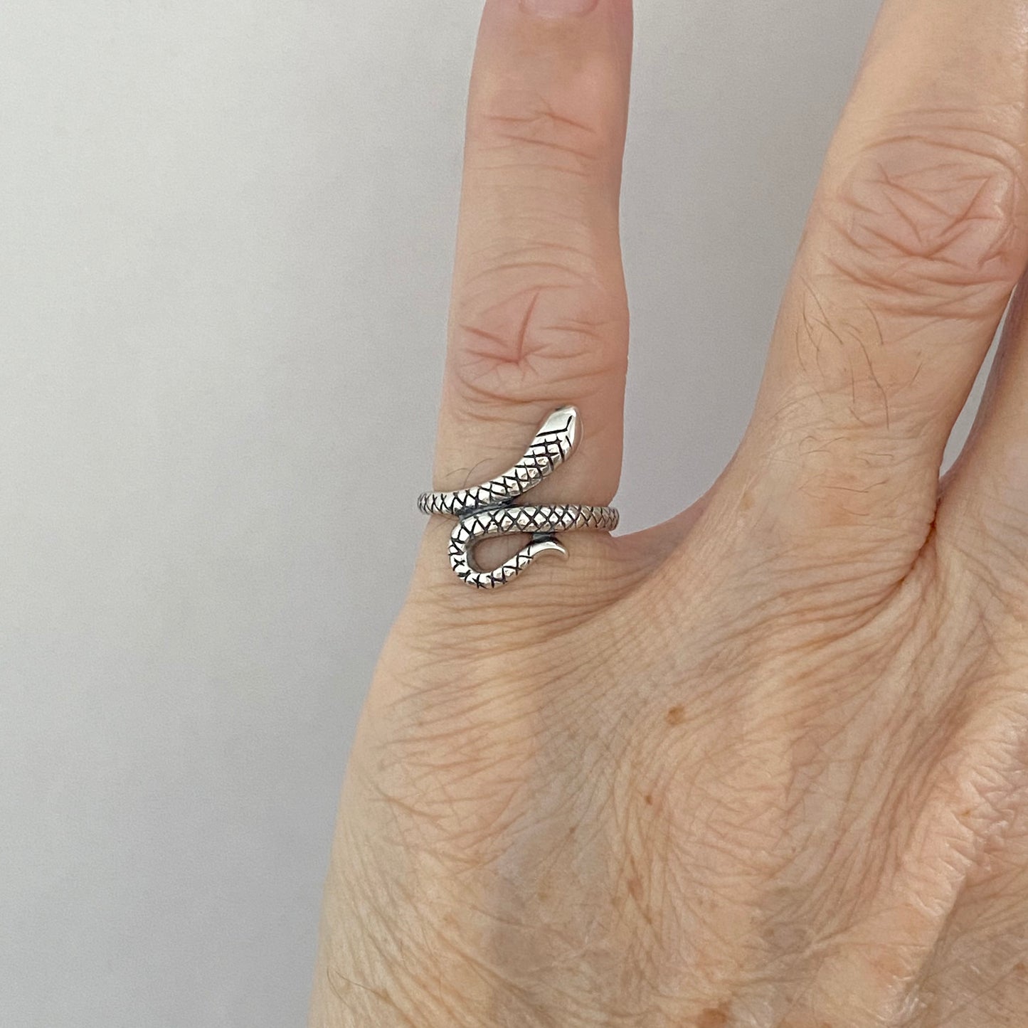 Sterling Silver Snake Toe Ring, Reptile Silver Rings, Animal Ring