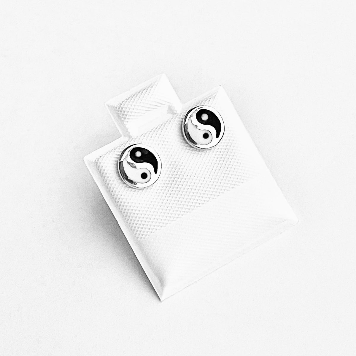 925 Sterling Silver Small Yin and Yang Stud Earrings | Dainty Zen Yoga Silver Earring