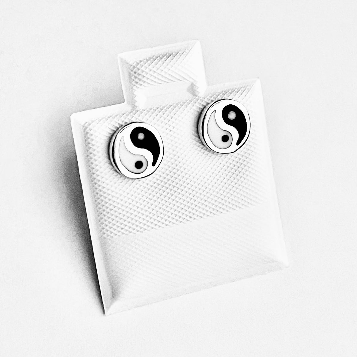 925 Sterling Silver Small Yin and Yang Stud Earrings | Dainty Zen Yoga Silver Earring
