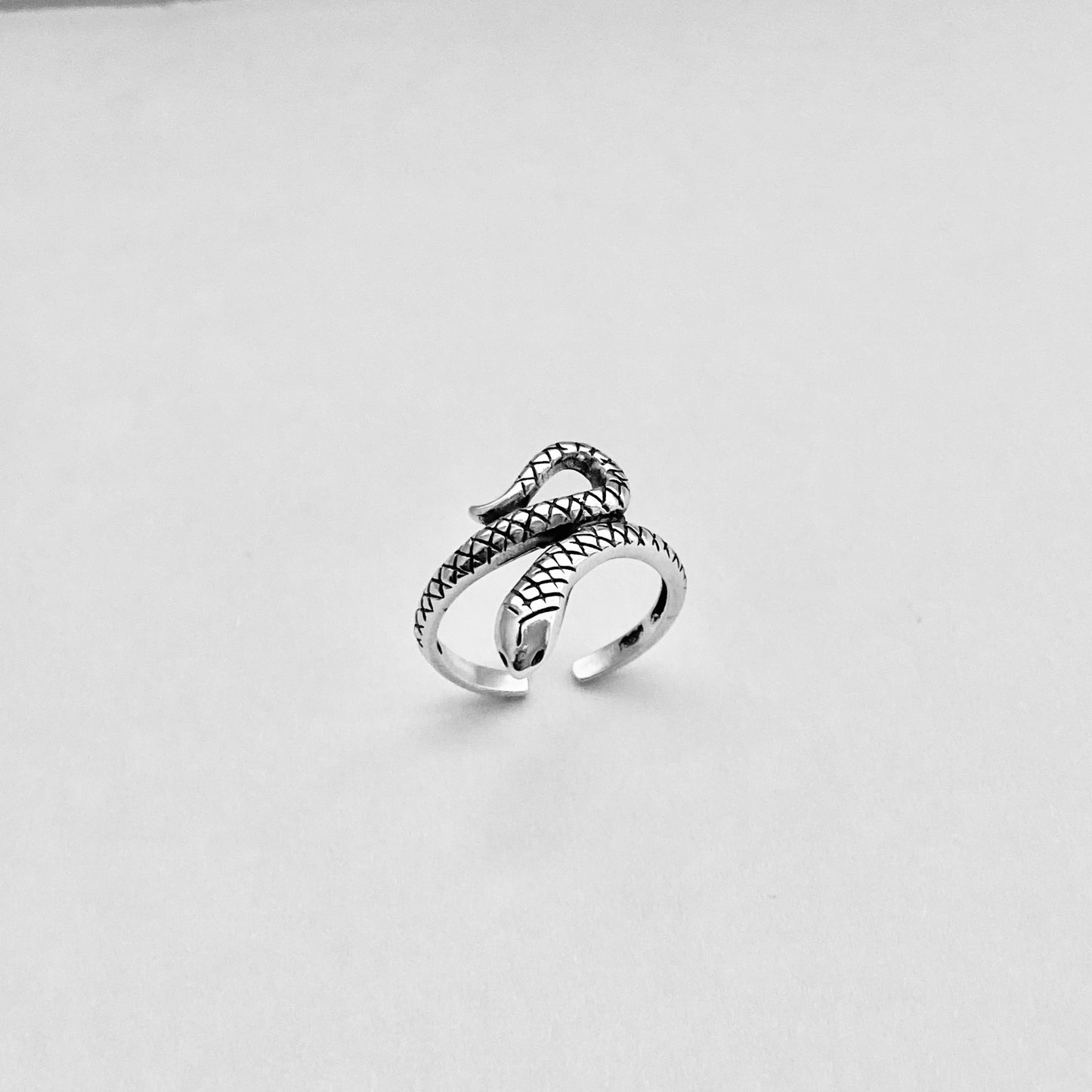 Sterling Silver Snake Toe Ring, Reptile Silver Rings, Animal Ring