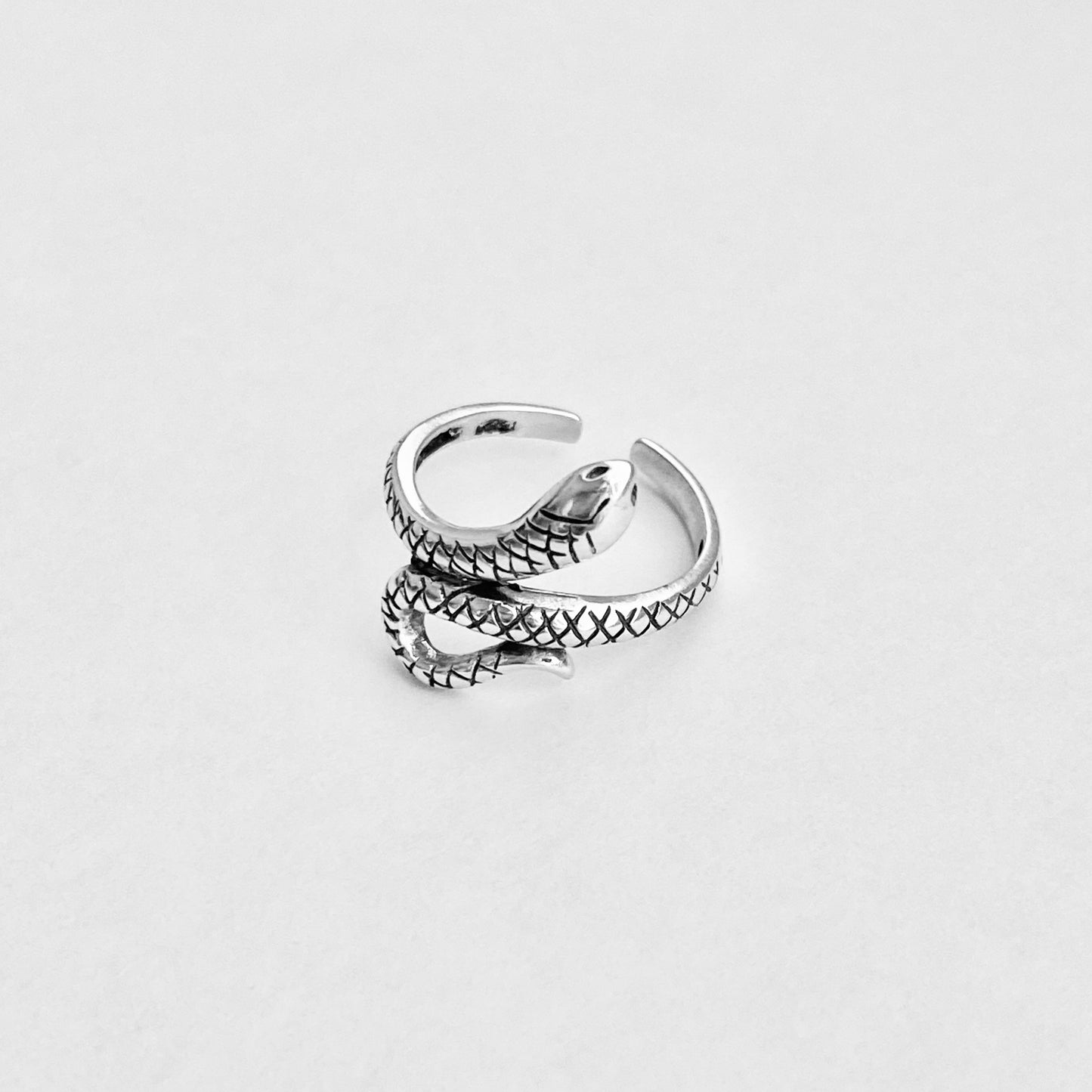 Sterling Silver Snake Toe Ring, Reptile Silver Rings, Animal Ring