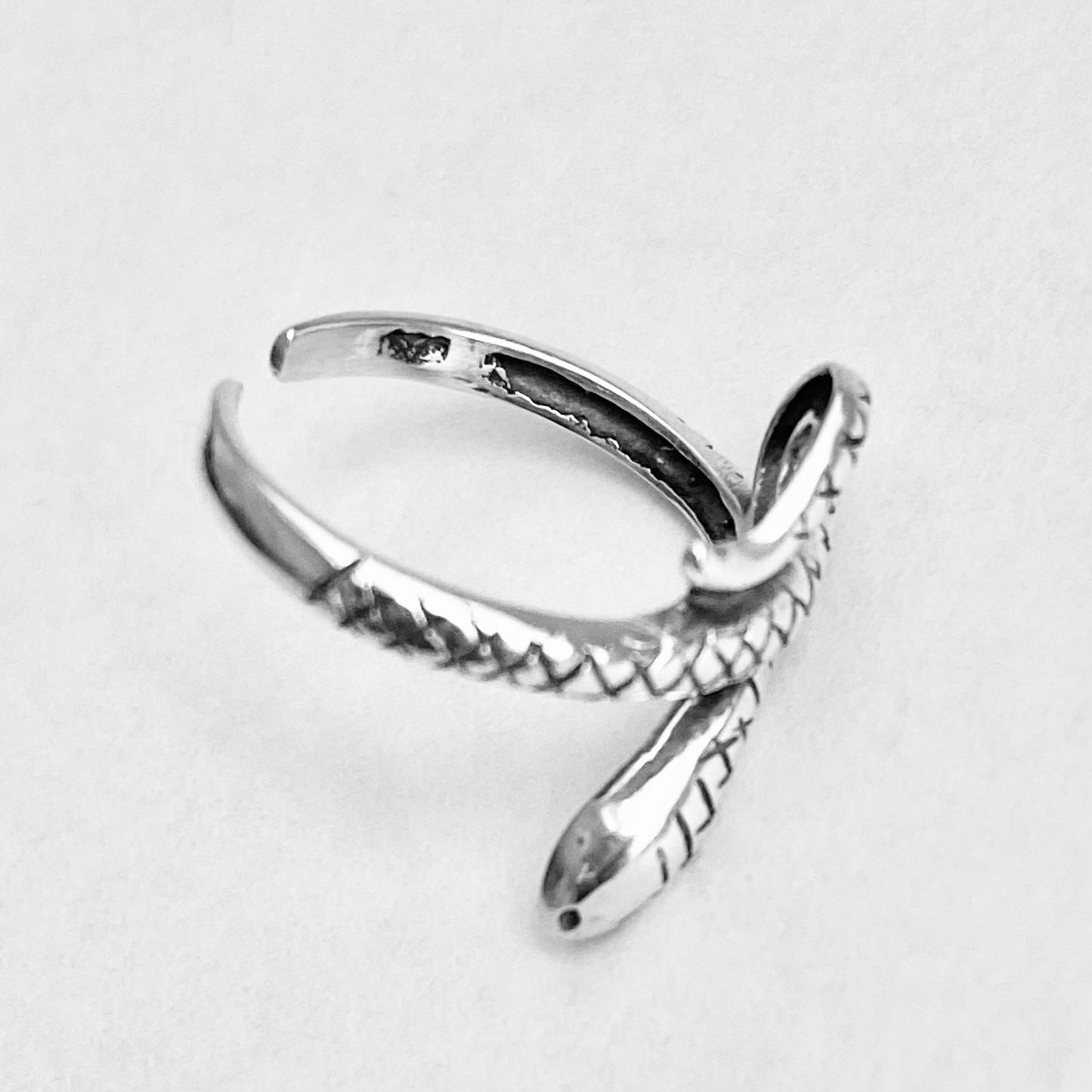 Sterling Silver Snake Toe Ring, Reptile Silver Rings, Animal Ring