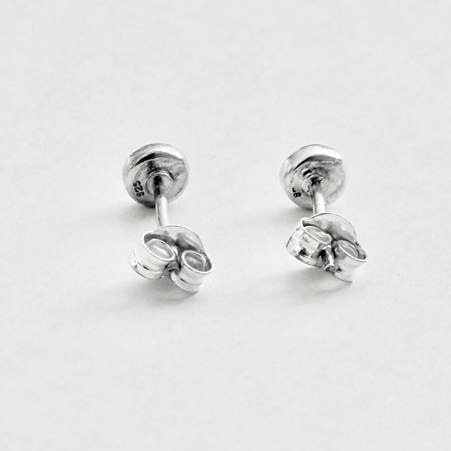 925 Sterling Silver Small Round Genuine Turquoise Stud Earrings | Stone & Dainty Jewelry