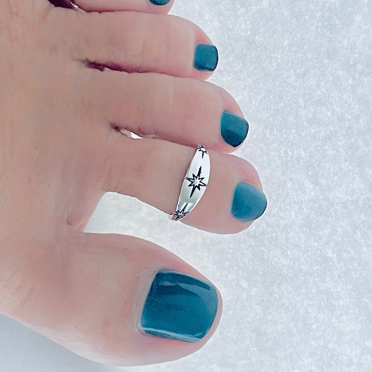 925 Sterling Silver Twinkle Star Toe Ring | Celestial Midi Pinky Silver Rings