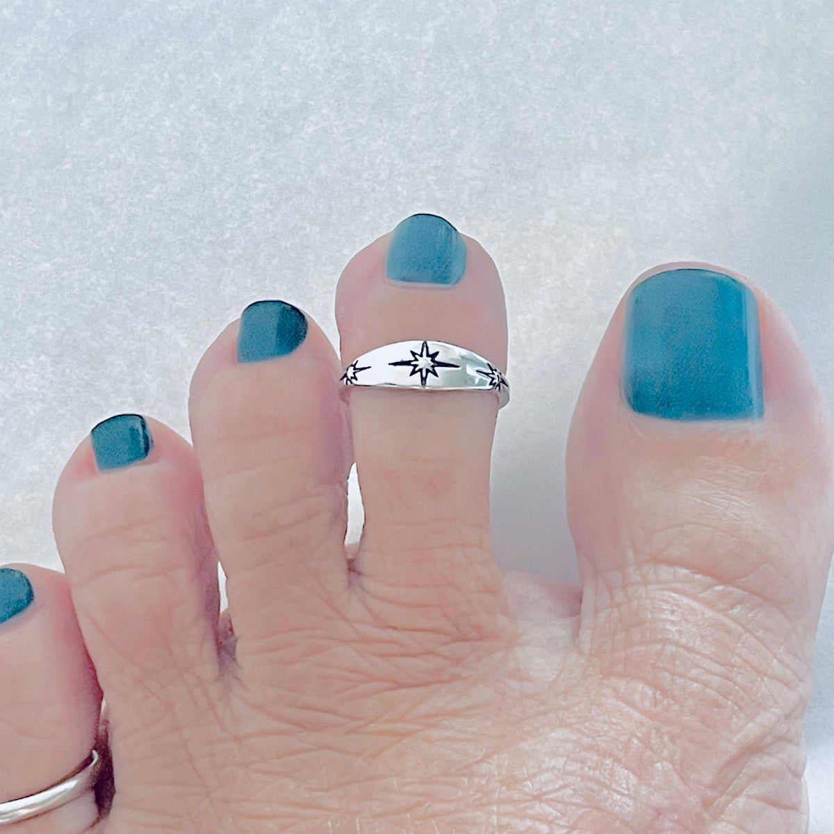 925 Sterling Silver Twinkle Star Toe Ring | Celestial Midi Pinky Silver Rings