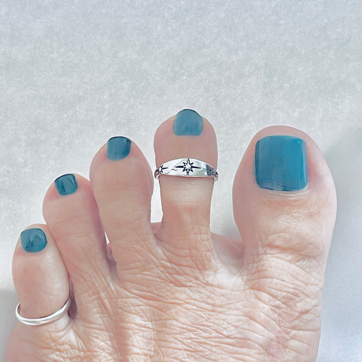 925 Sterling Silver Twinkle Star Toe Ring | Celestial Midi Pinky Silver Rings