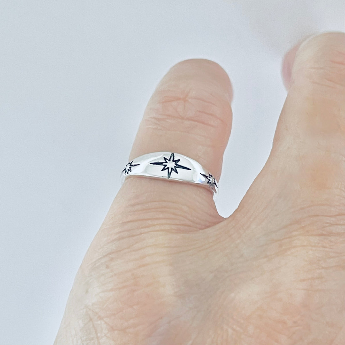 925 Sterling Silver Twinkle Star Toe Ring | Celestial Midi Pinky Silver Rings
