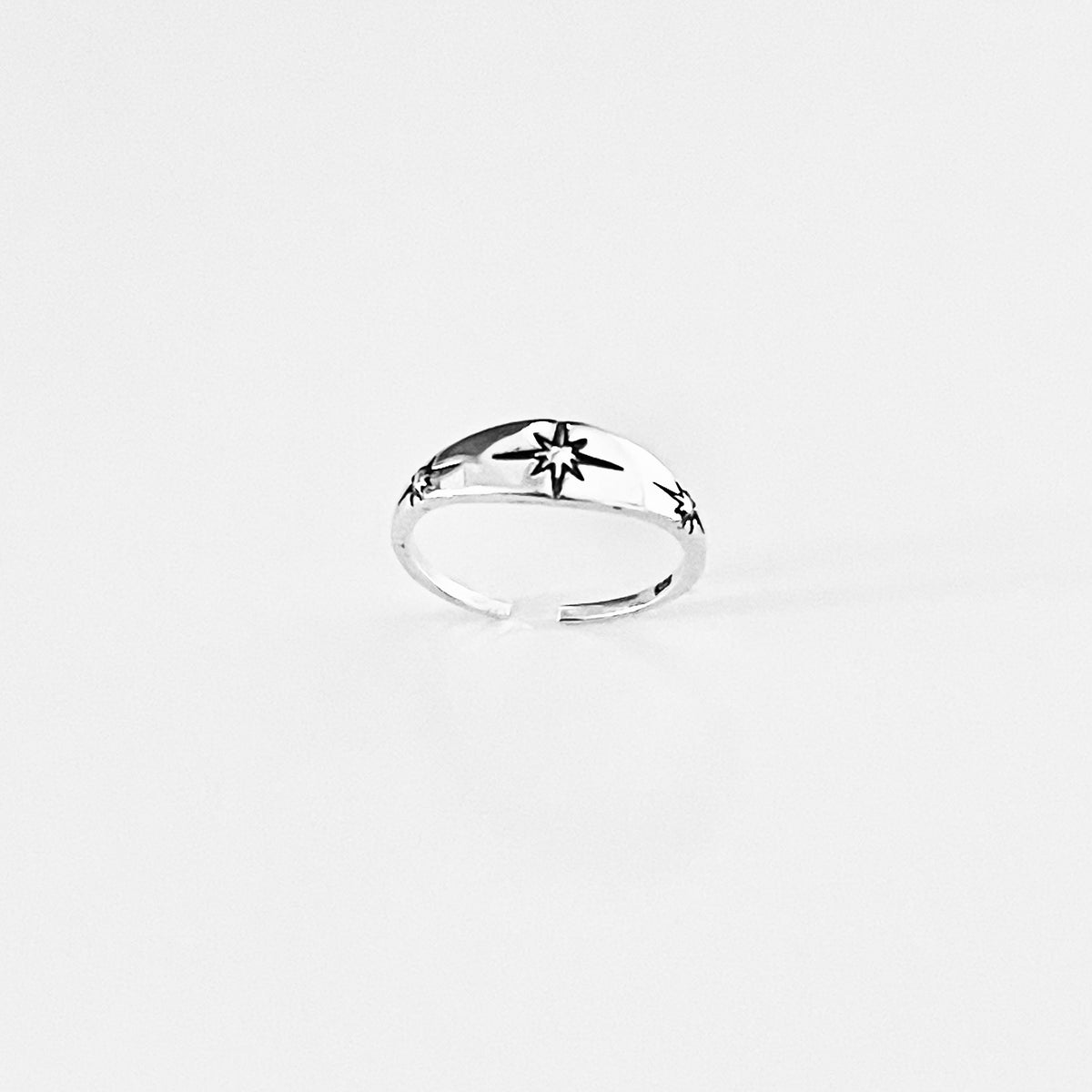925 Sterling Silver Twinkle Star Toe Ring | Celestial Midi Pinky Silver Rings