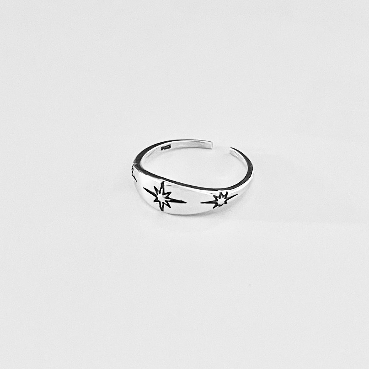 925 Sterling Silver Twinkle Star Toe Ring | Celestial Midi Pinky Silver Rings