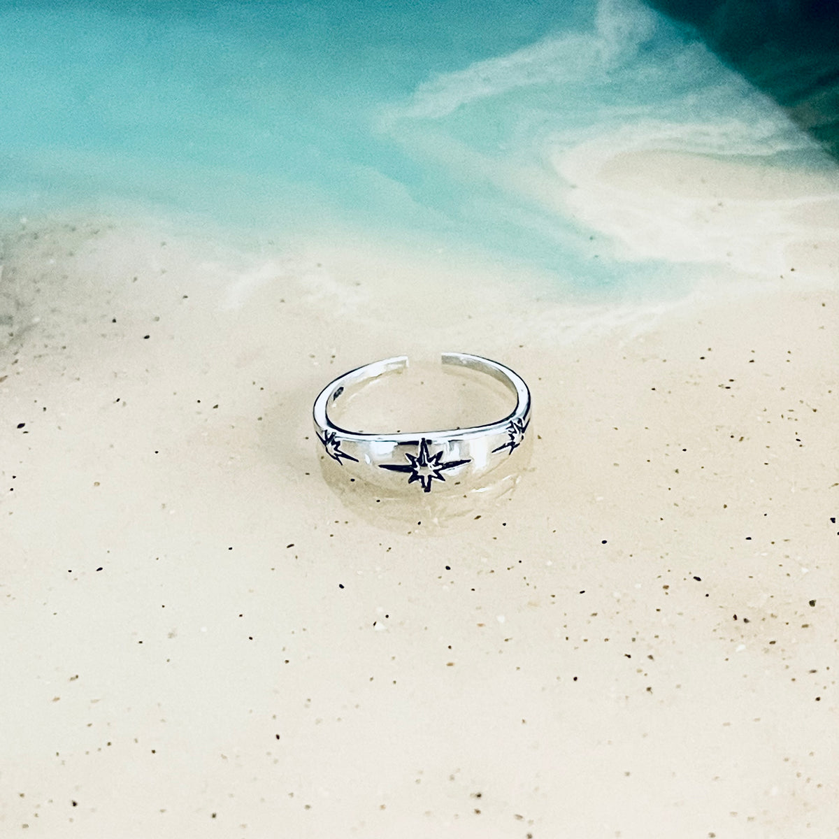 925 Sterling Silver Twinkle Star Toe Ring | Celestial Midi Pinky Silver Rings