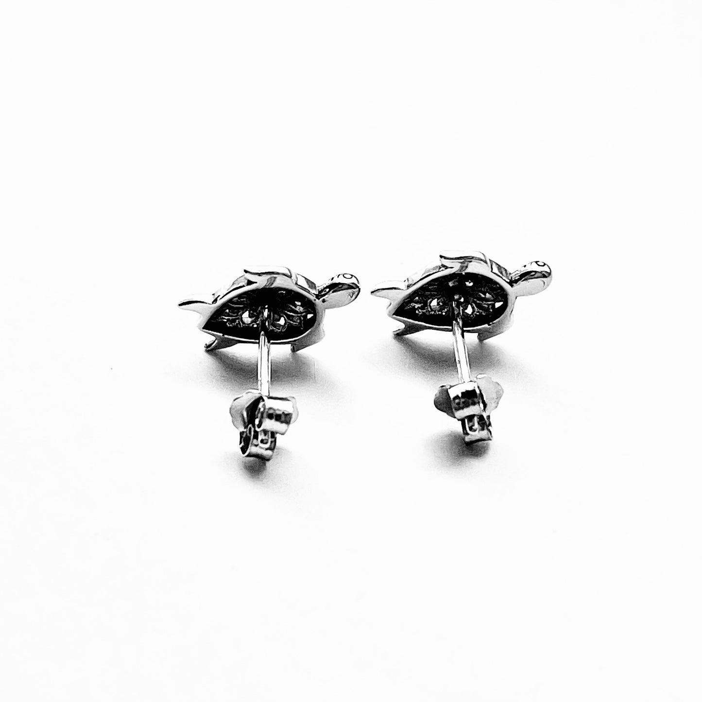 925 Sterling Silver Mandala Turtle Stud Earrings | Ocean Animal & Beach Inspired Silver Earrings