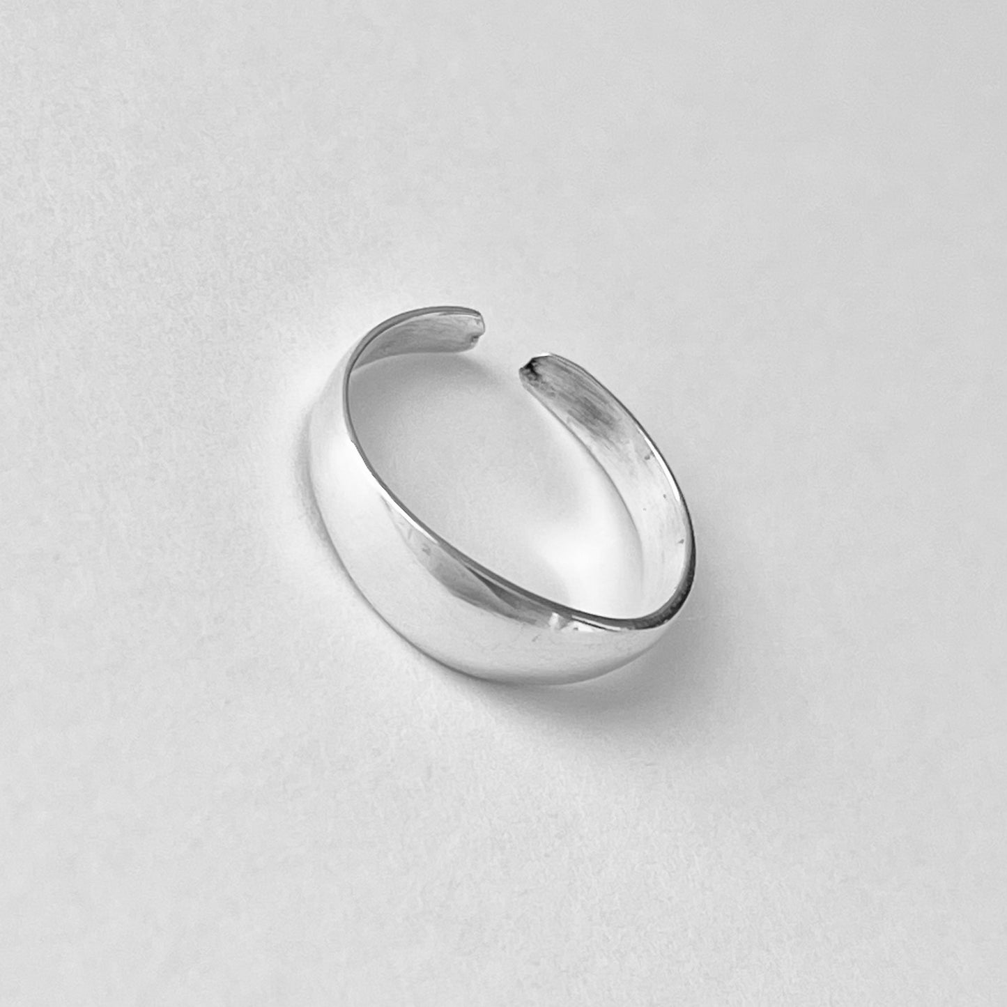 Sterling Silver Thin Dome Band Toe Ring, Adjustable Silver Rings