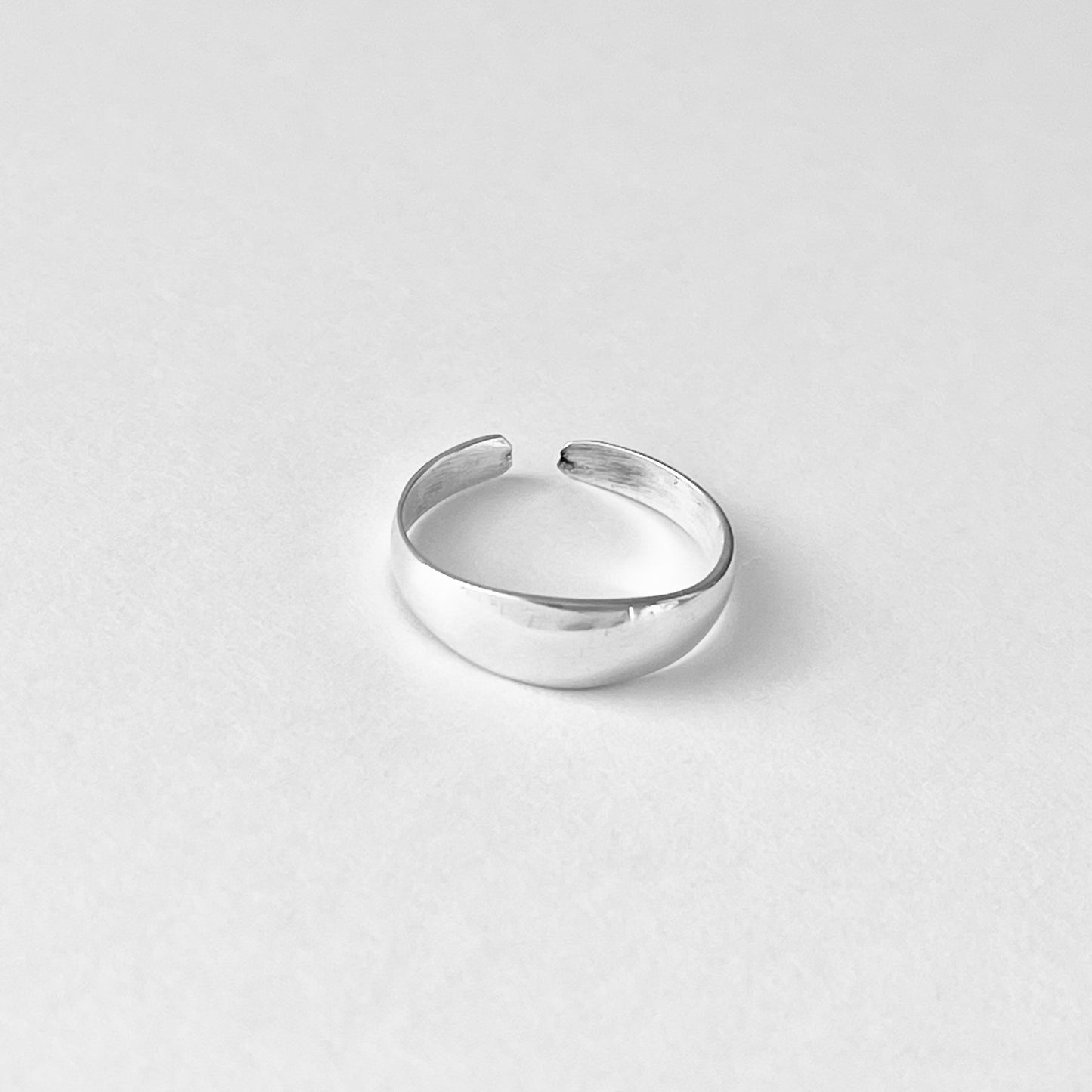 Sterling Silver Thin Dome Band Toe Ring, Adjustable Silver Rings