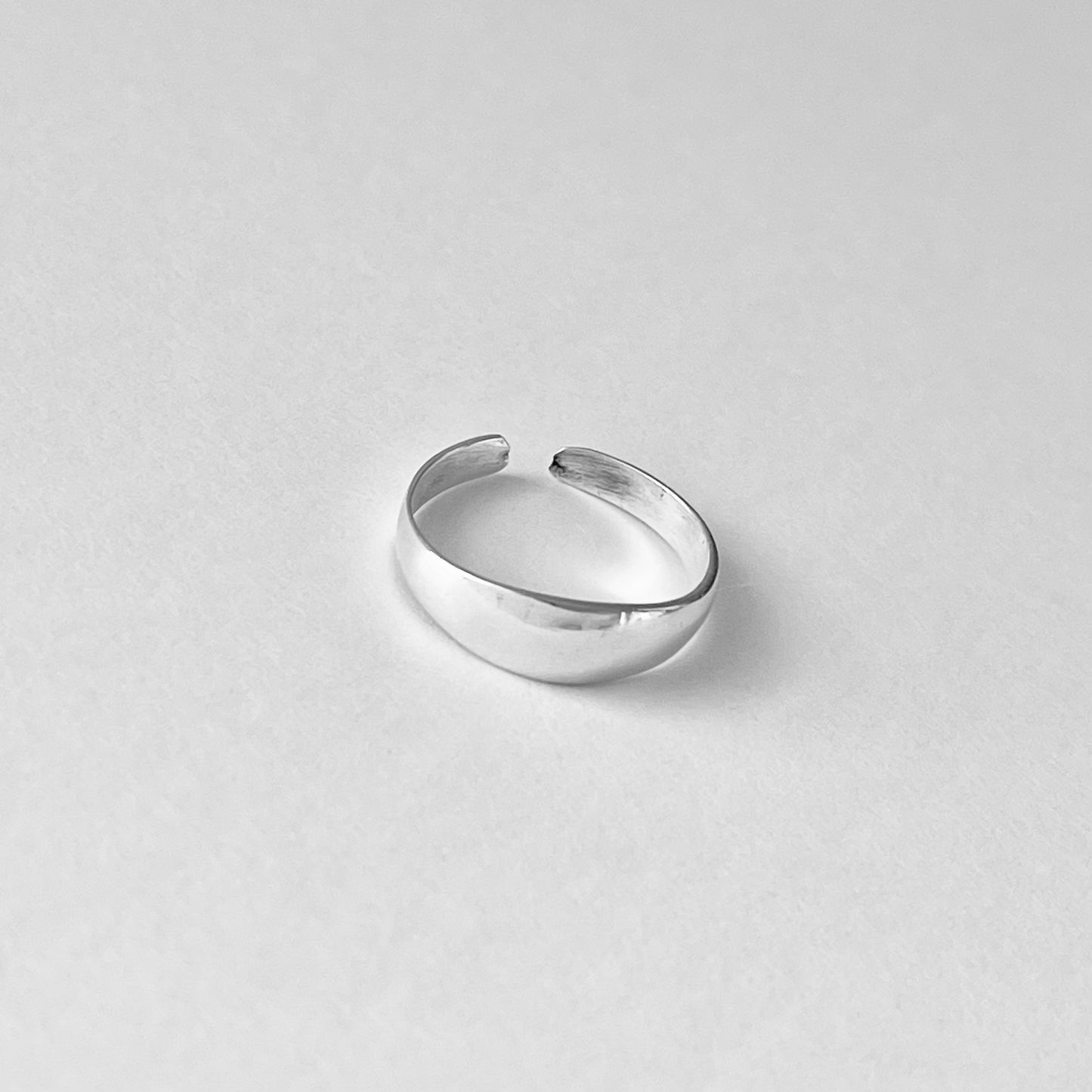 Sterling Silver Thin Dome Band Toe Ring, Adjustable Silver Rings