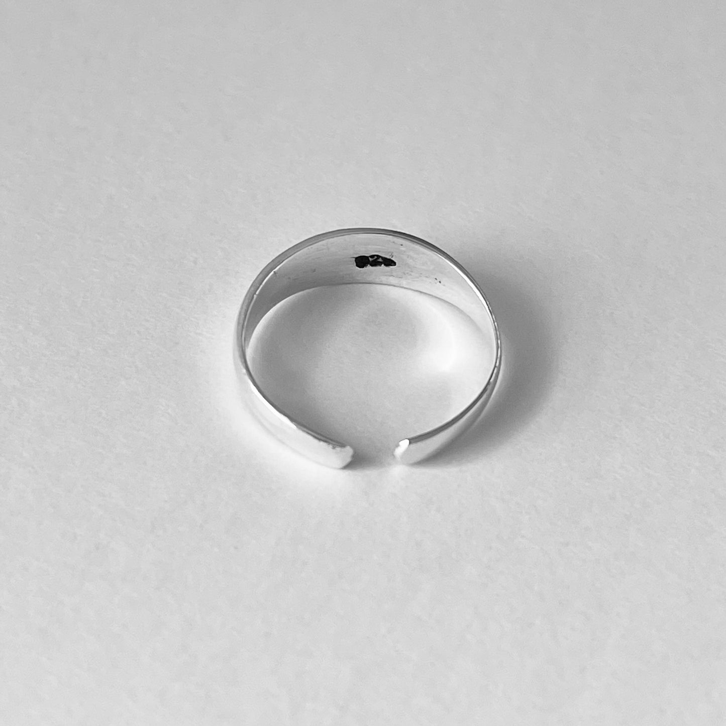 Sterling Silver Thin Dome Band Toe Ring, Adjustable Silver Rings