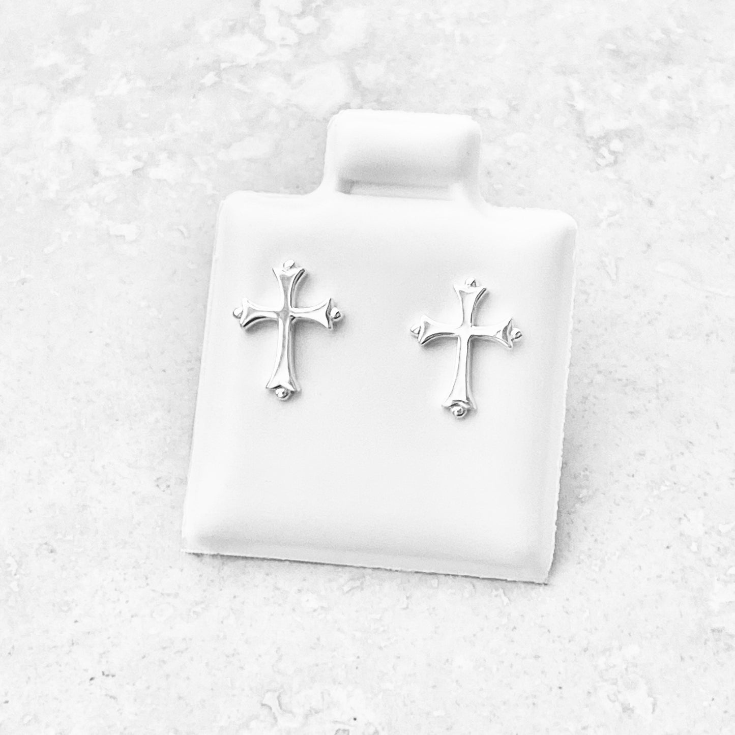 925 Sterling Silver Unisex Cross Stud Earrings | Religious & Protection Earring