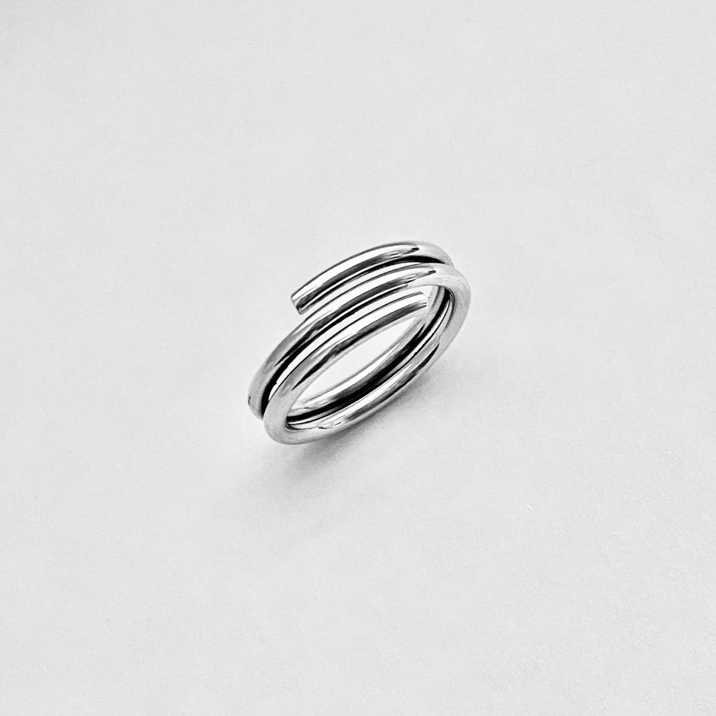 Sterling Silver Double Round Band Ring, Silver Rings, Silver Bands