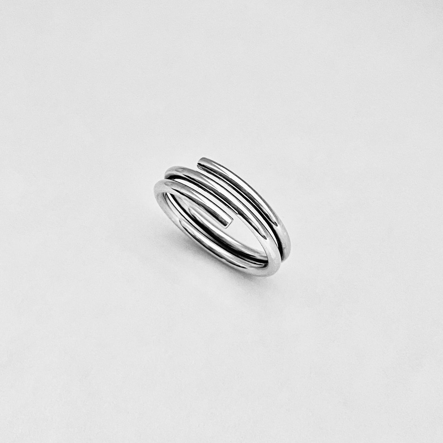 Sterling Silver Double Round Band Ring, Silver Rings, Silver Bands