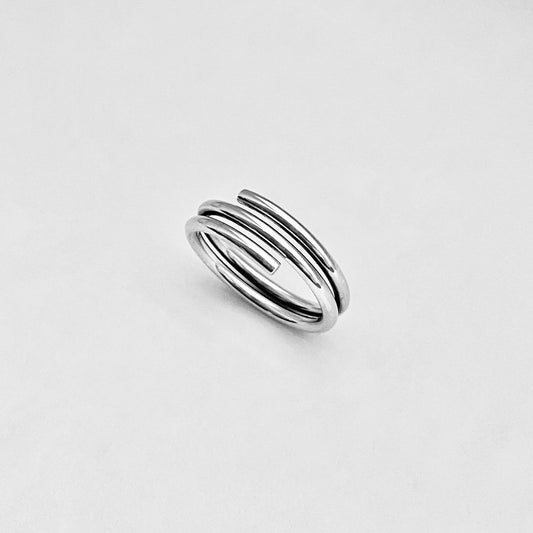 925 Sterling Silver Double Round Band Ring | Wraparound Minimalist Silver Bands