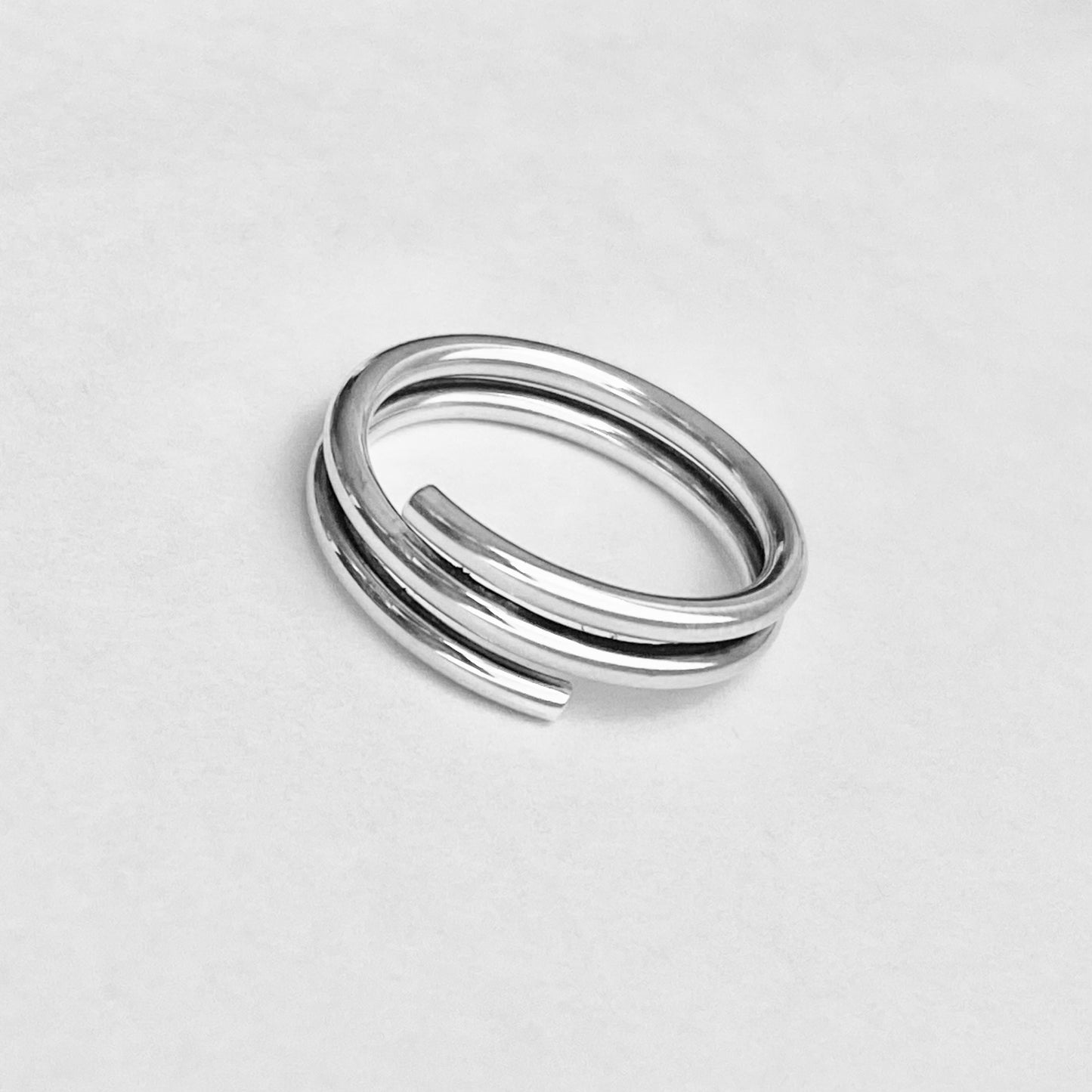 Sterling Silver Double Round Band Ring, Silver Rings, Silver Bands