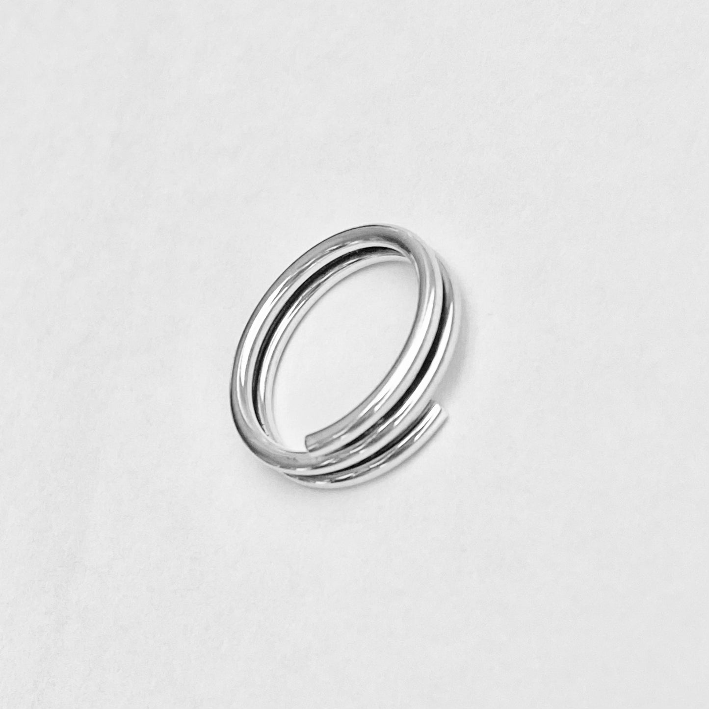 Sterling Silver Double Round Band Ring, Silver Rings, Silver Bands