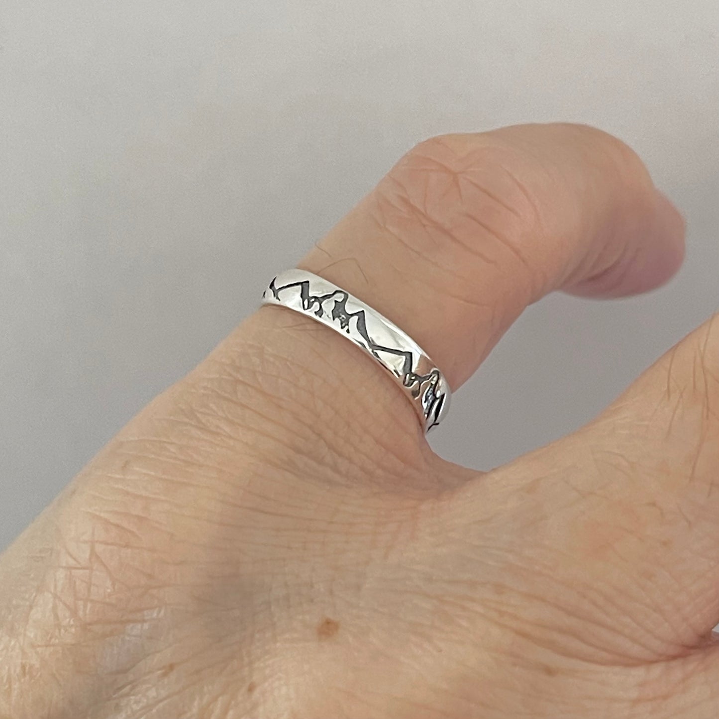 Sterling Silver Eternity Mountain Band Toe Ring, Nature Silver Rings