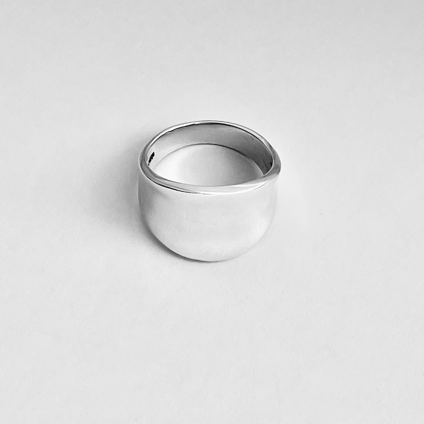Sterling Silver Concave Band Ring – Wide Boho Statement Silver Rings