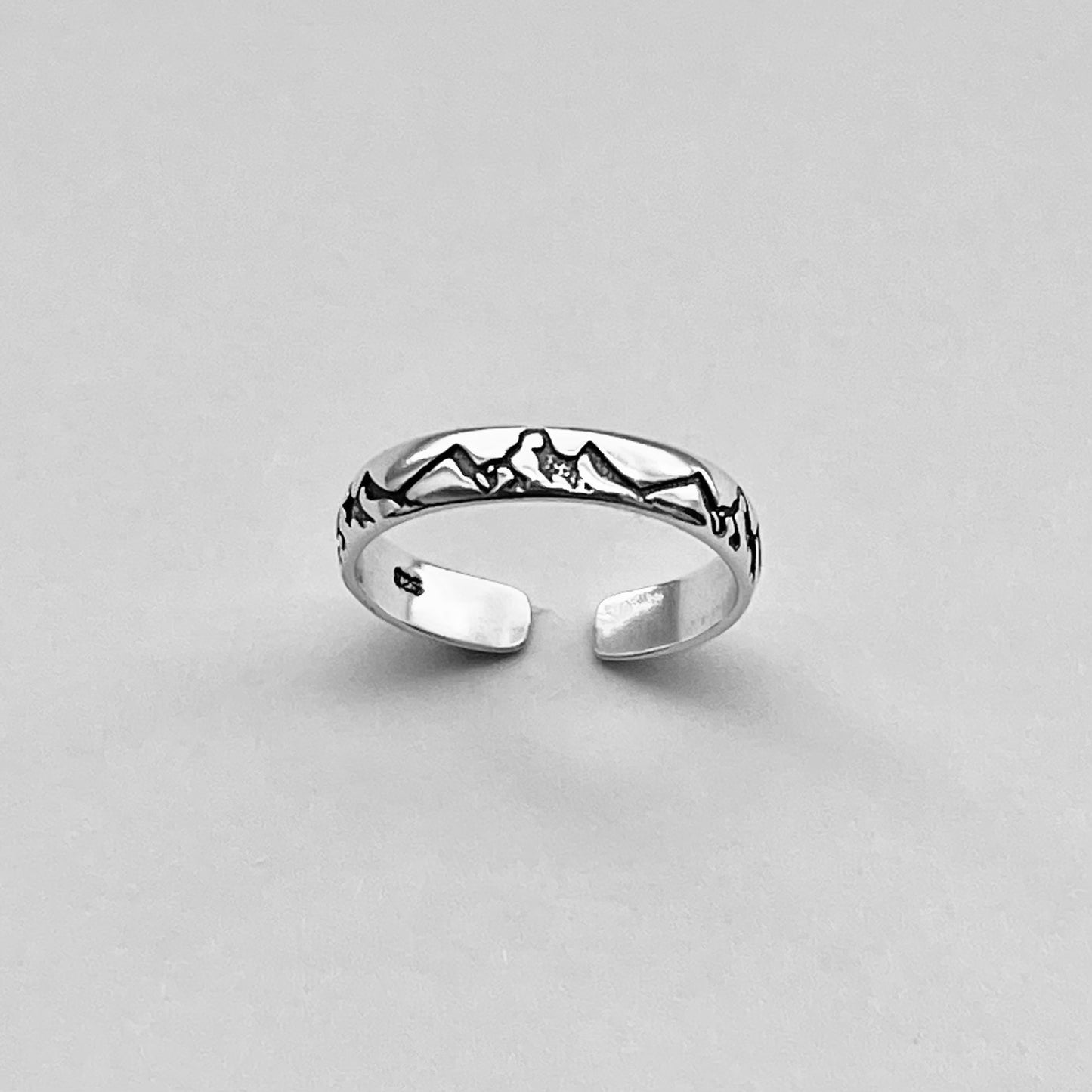 Sterling Silver Eternity Mountain Band Toe Ring, Nature Silver Rings