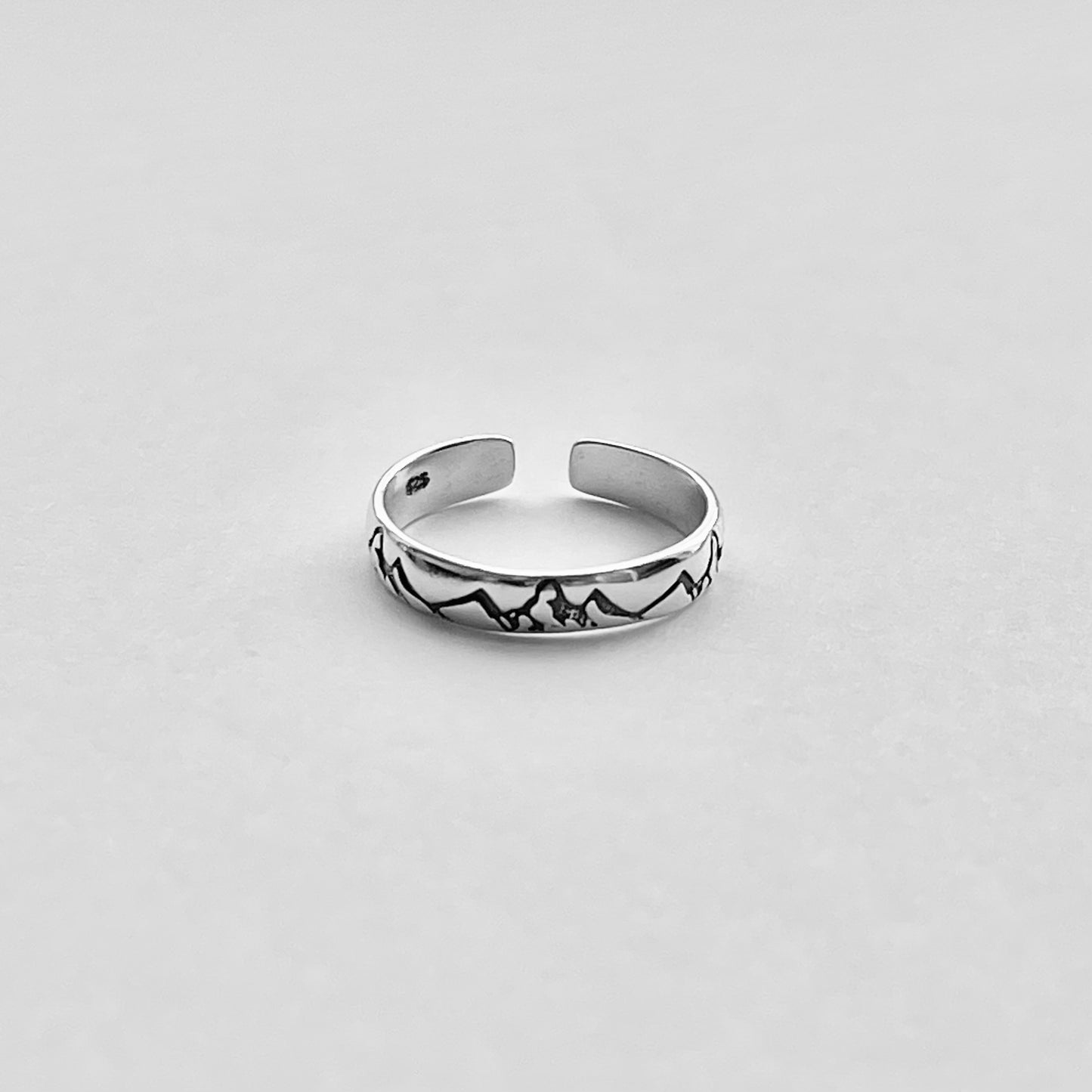 Sterling Silver Eternity Mountain Band Toe Ring, Nature Silver Rings