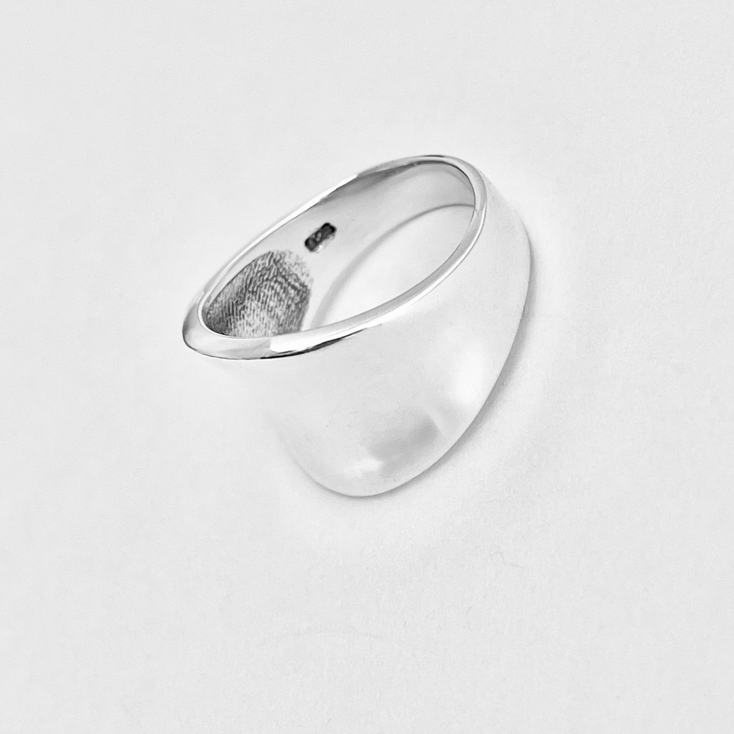 Sterling Silver Concave Band Ring – Wide Boho Statement Silver Rings
