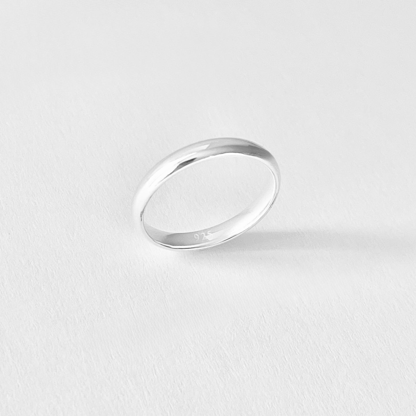 Sterling Silver High Polish Unisex Plain 3mm Wedding Band, Silver Rings, Stackable Bands