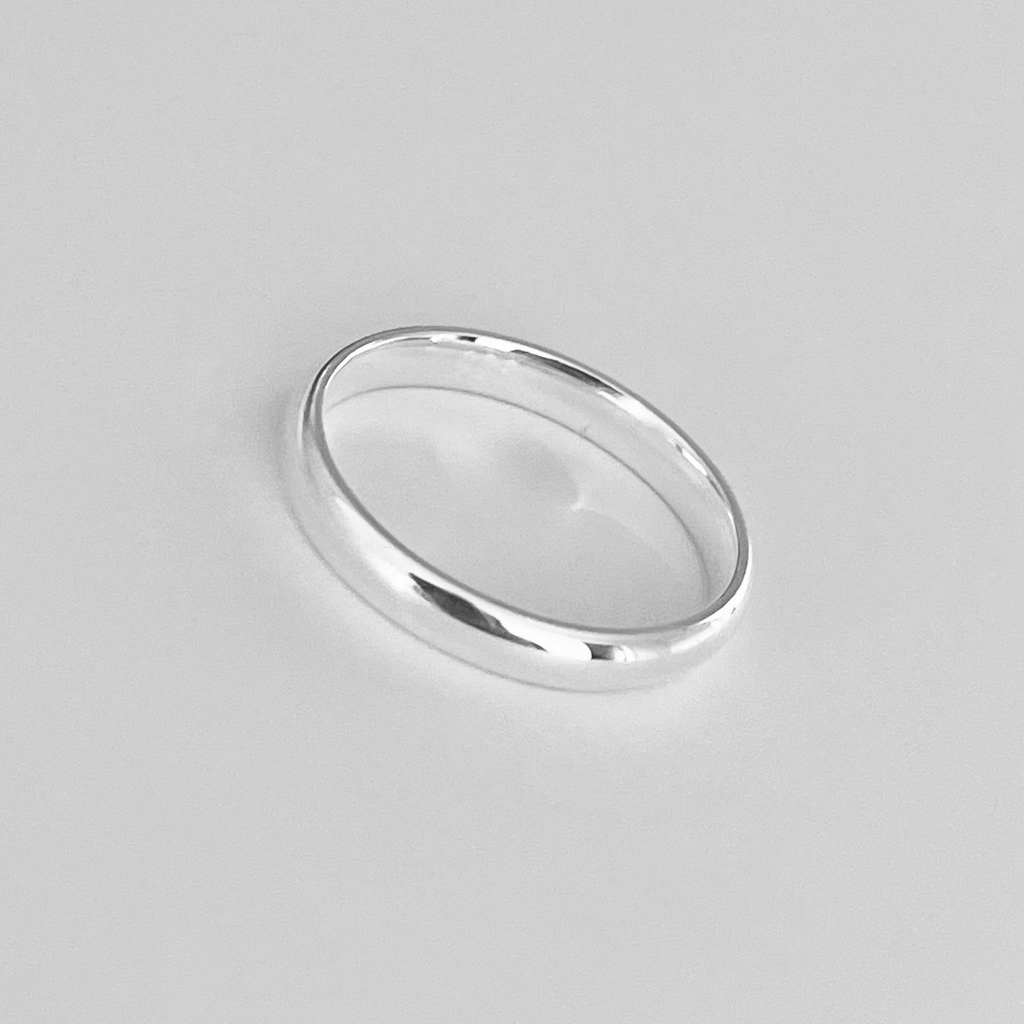 Sterling Silver High Polish Plain 3mm Unisex Band Ring, Wedding Silver Ring